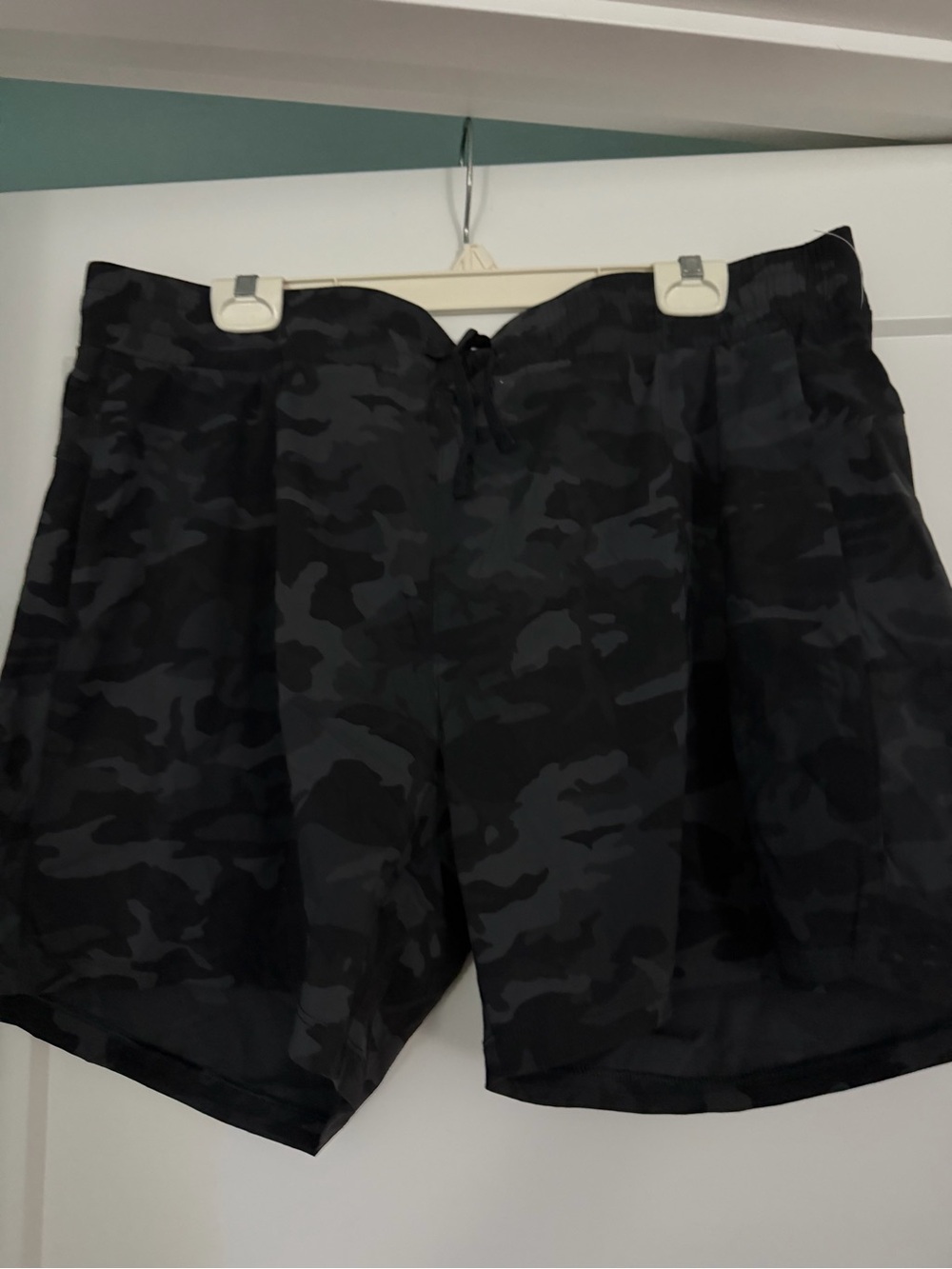 Tuff Athletics Black Gray Camo Athletic Shorts
